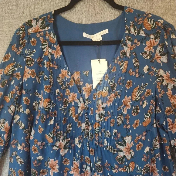 New $395 Veronica Beard Silk Lowell Blouse + Cami Set Size 20 Metallic Blue - Picture 9 of 13